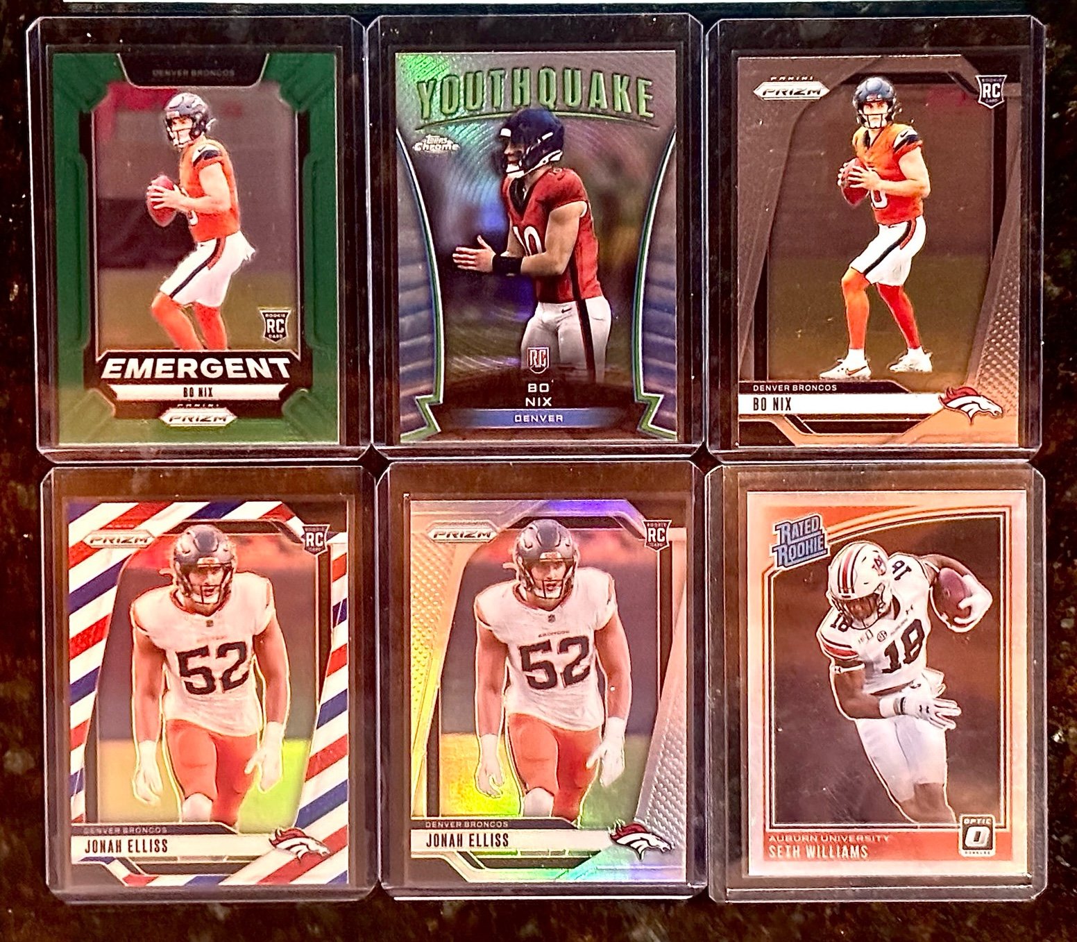 Denver Broncos 35-Card Rookie, Auto, Numbered, Color Lot! Bo Nix Prizm!