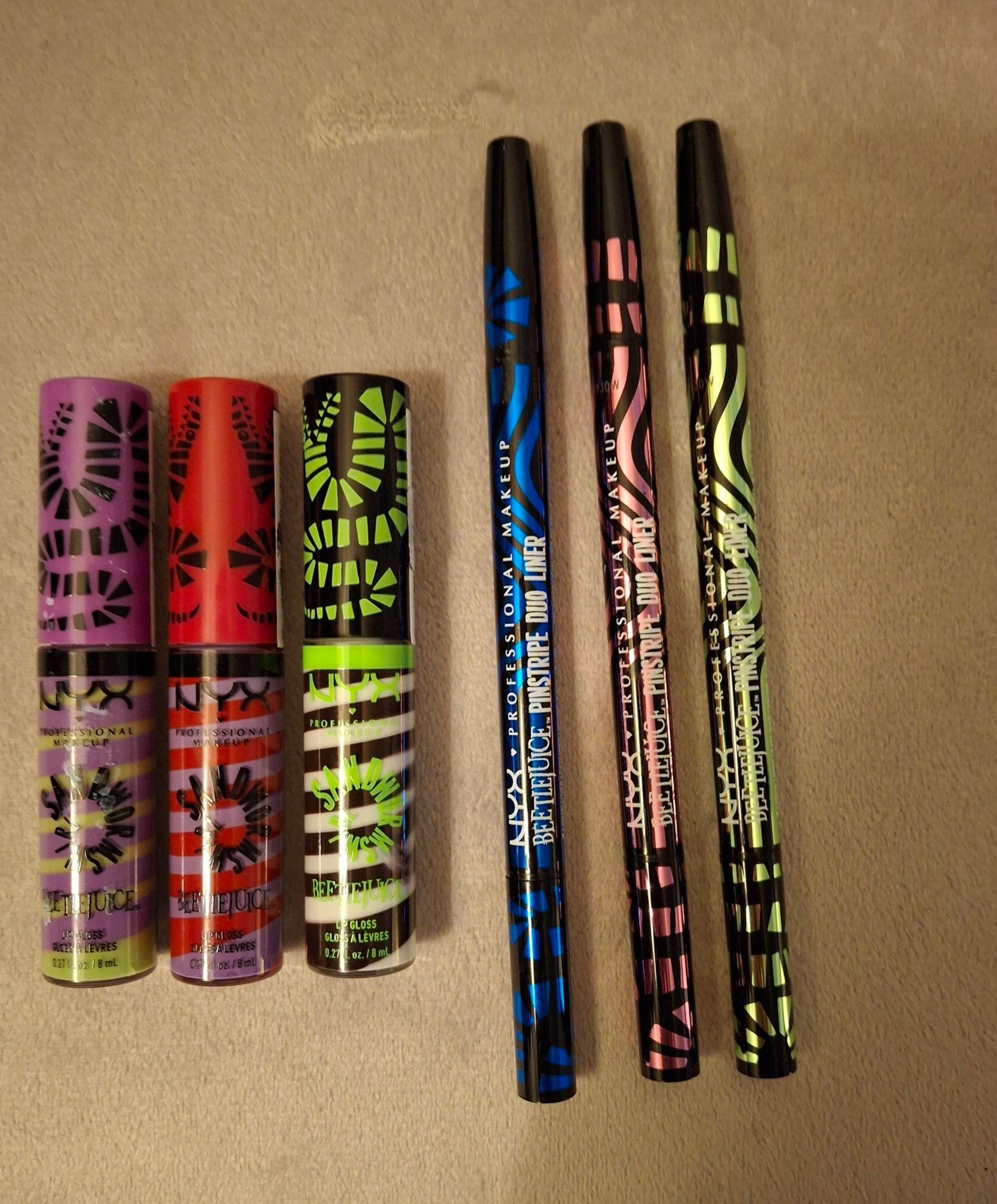 6pc NYX Professional Makeup Limited Edition Beetlejuice Bundle.