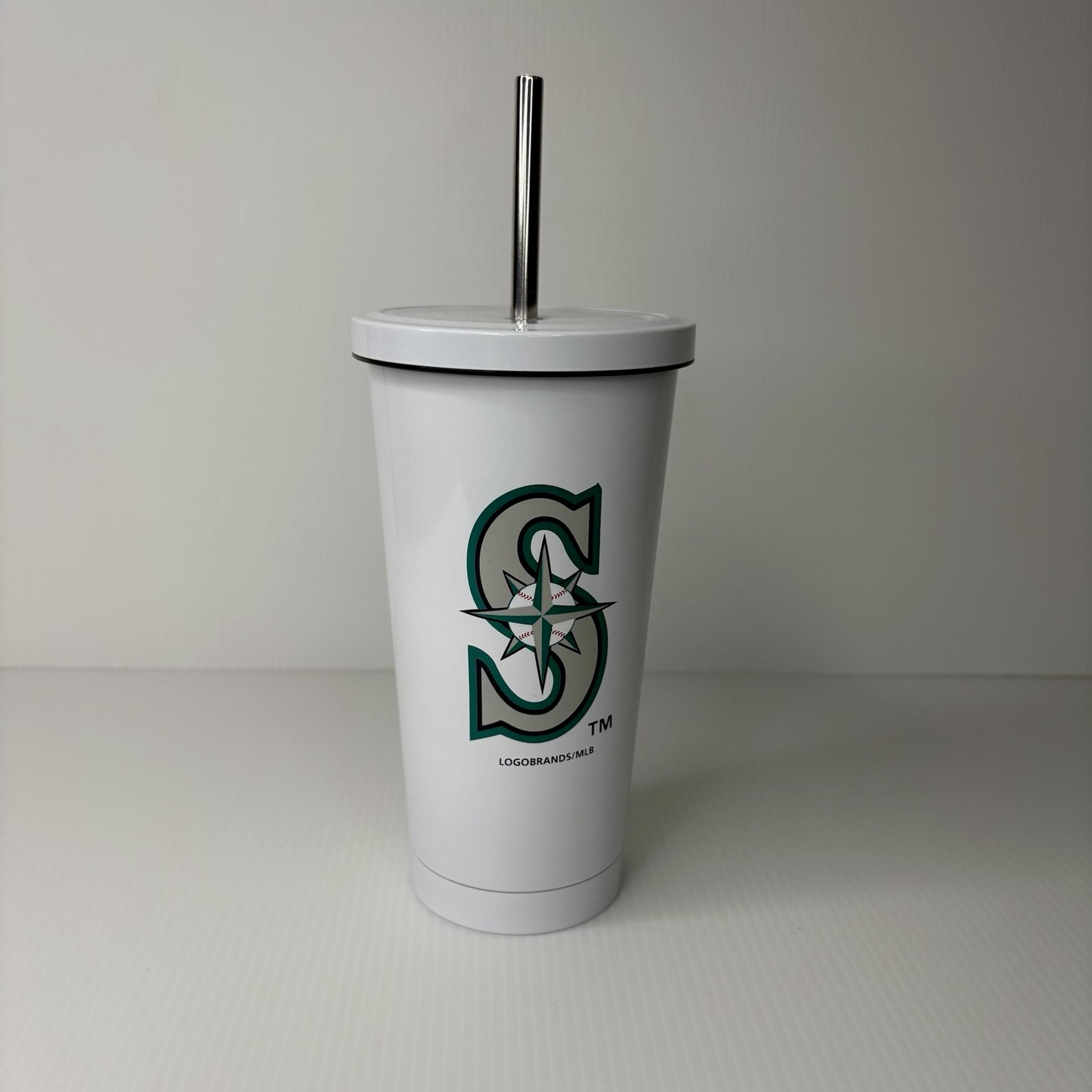 Seattle Mariners Baseball MLB White Logo Metal Double Walled Tumbler Cold Cup