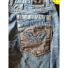 Vintage Robin’s Jean Men's 40X34 USA Hip-hop Baggy boot cut Dark Wash