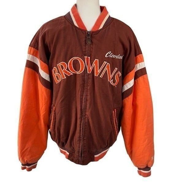 Vintage 90's Mirage Cleveland Browns Insulated Bomber Jacket Size Large