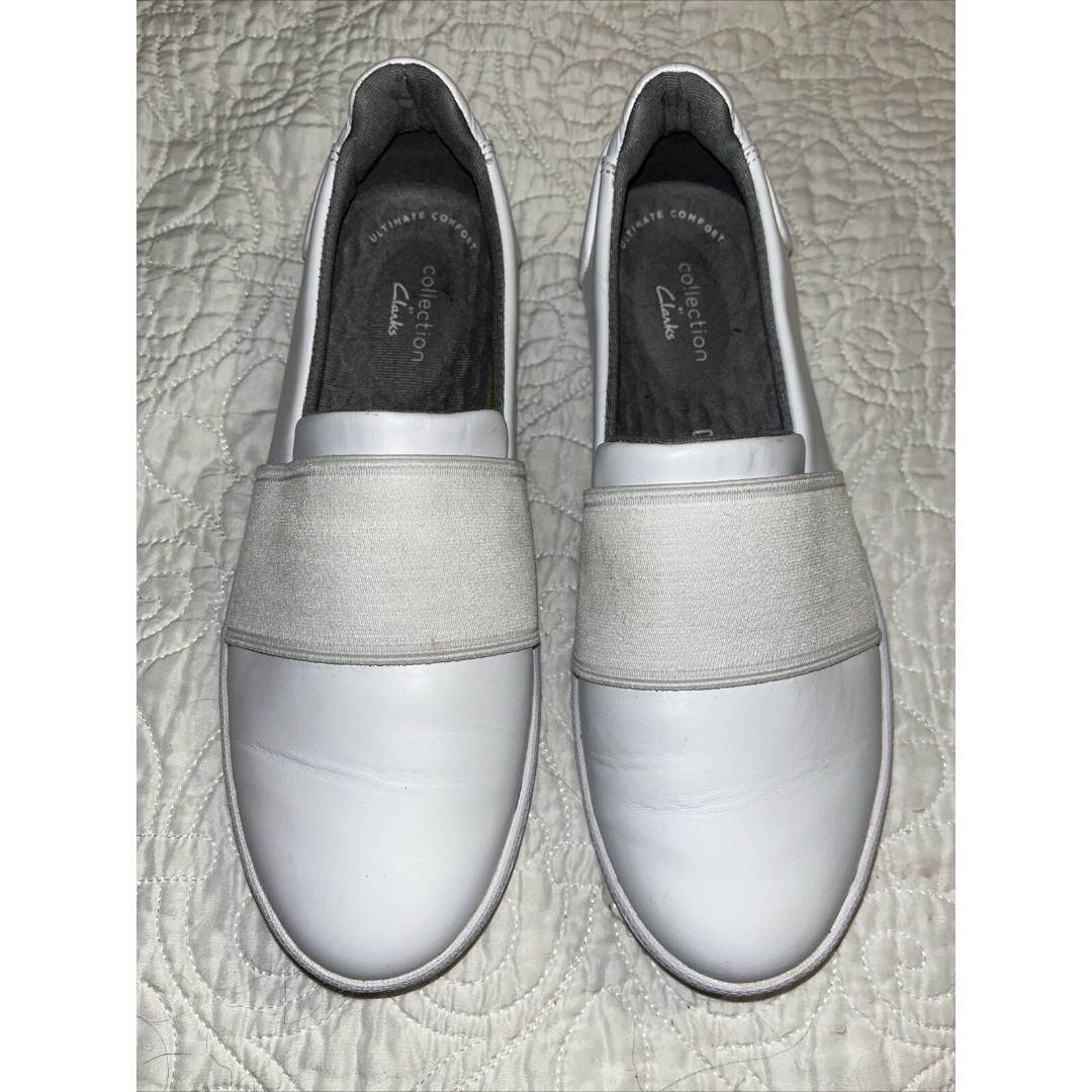 Collection by Clarks Un Maui Womens White Leather Slip on Size 7