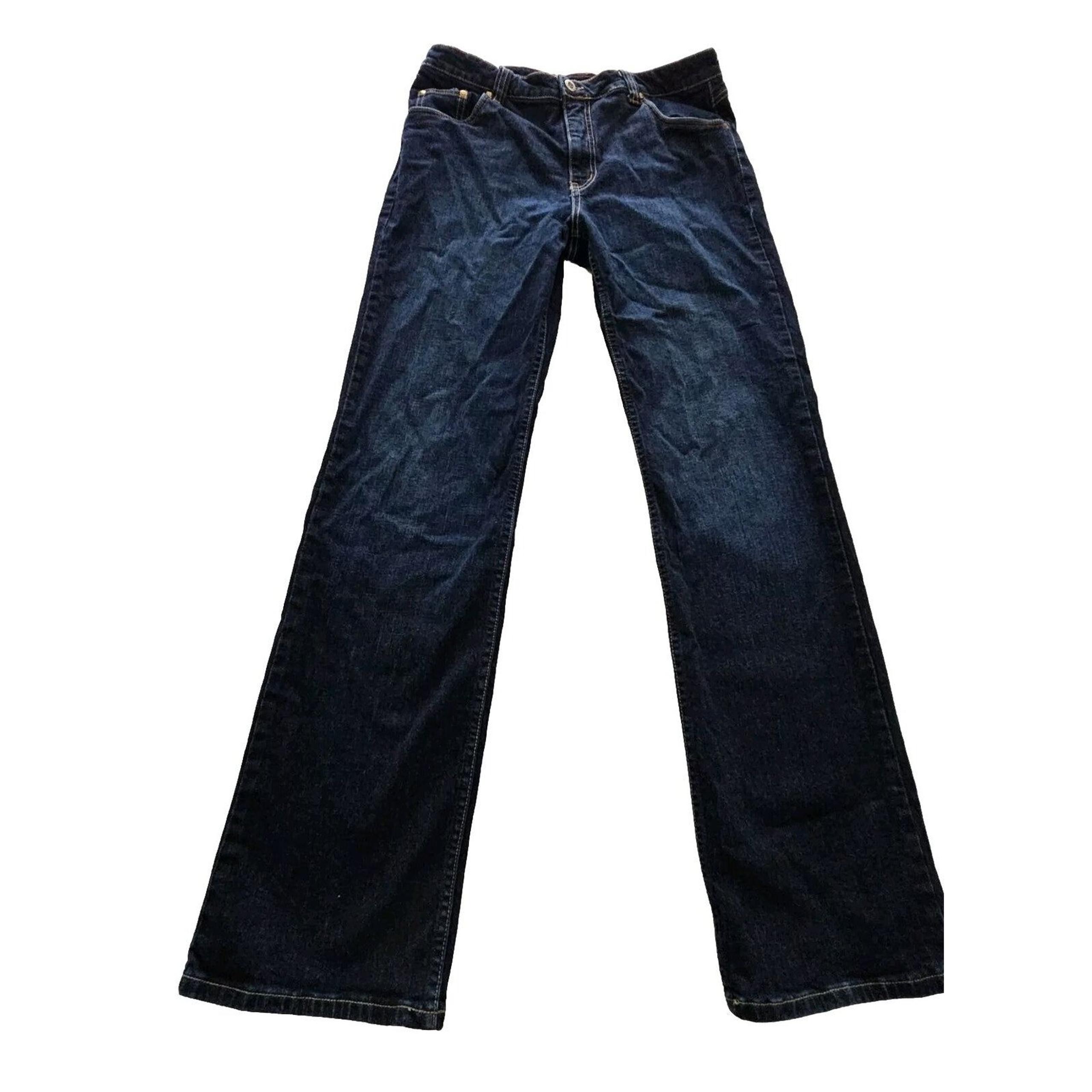 Lawman Womens Dark Wash Denim Bootcut Jeans Size 13 / 14