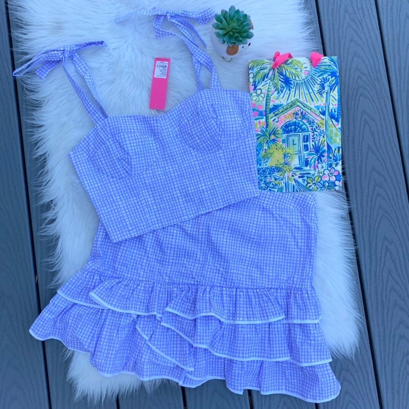 Lilly Pulitzer Purple Gingham Set