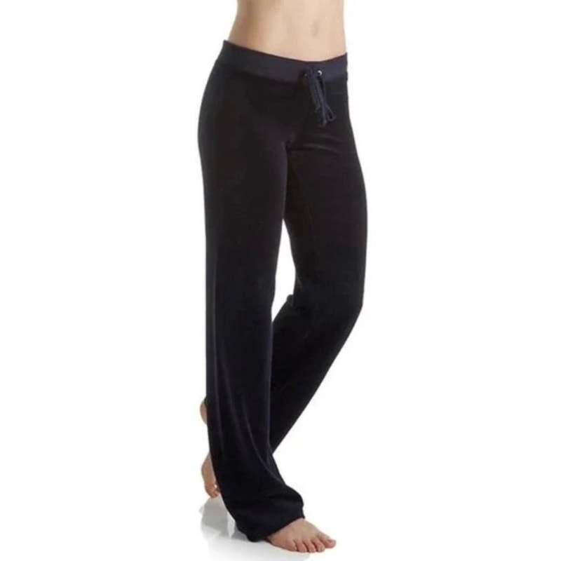 NWOT JUICY COUTURE Pant Women S Velour Y2K Velvet Flare Black