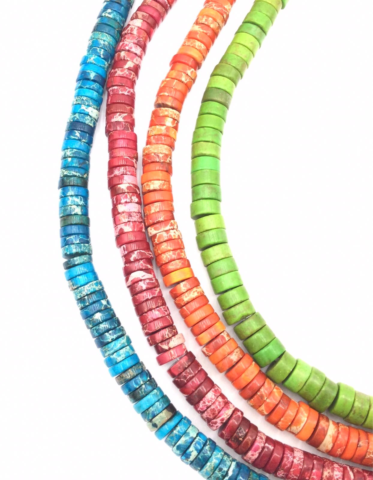 800 Mix colored Heishi Ocean Jasper Gemstone beads 6mm