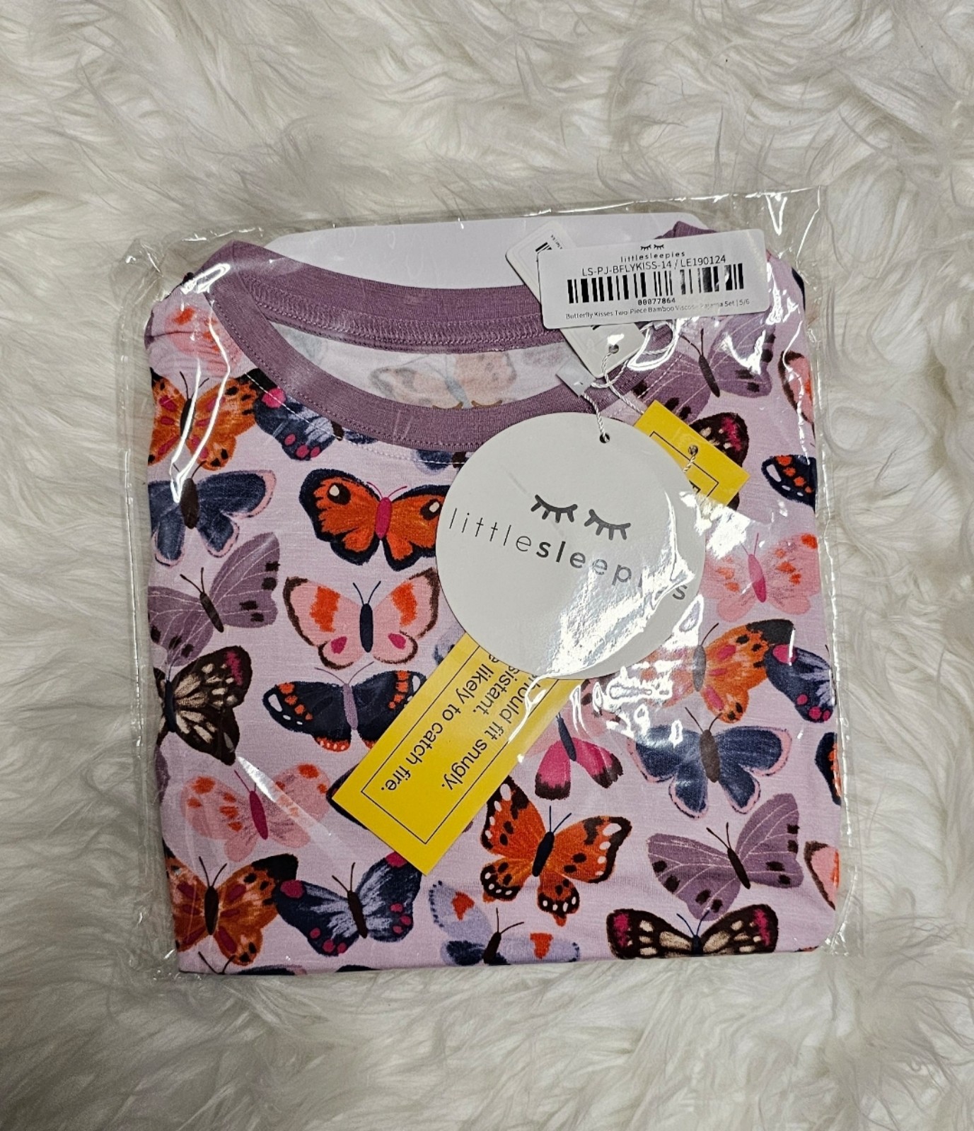 Little Sleepies BUTTERFLY KISSES Two Piece Pajamas 5/6 NIB NEW