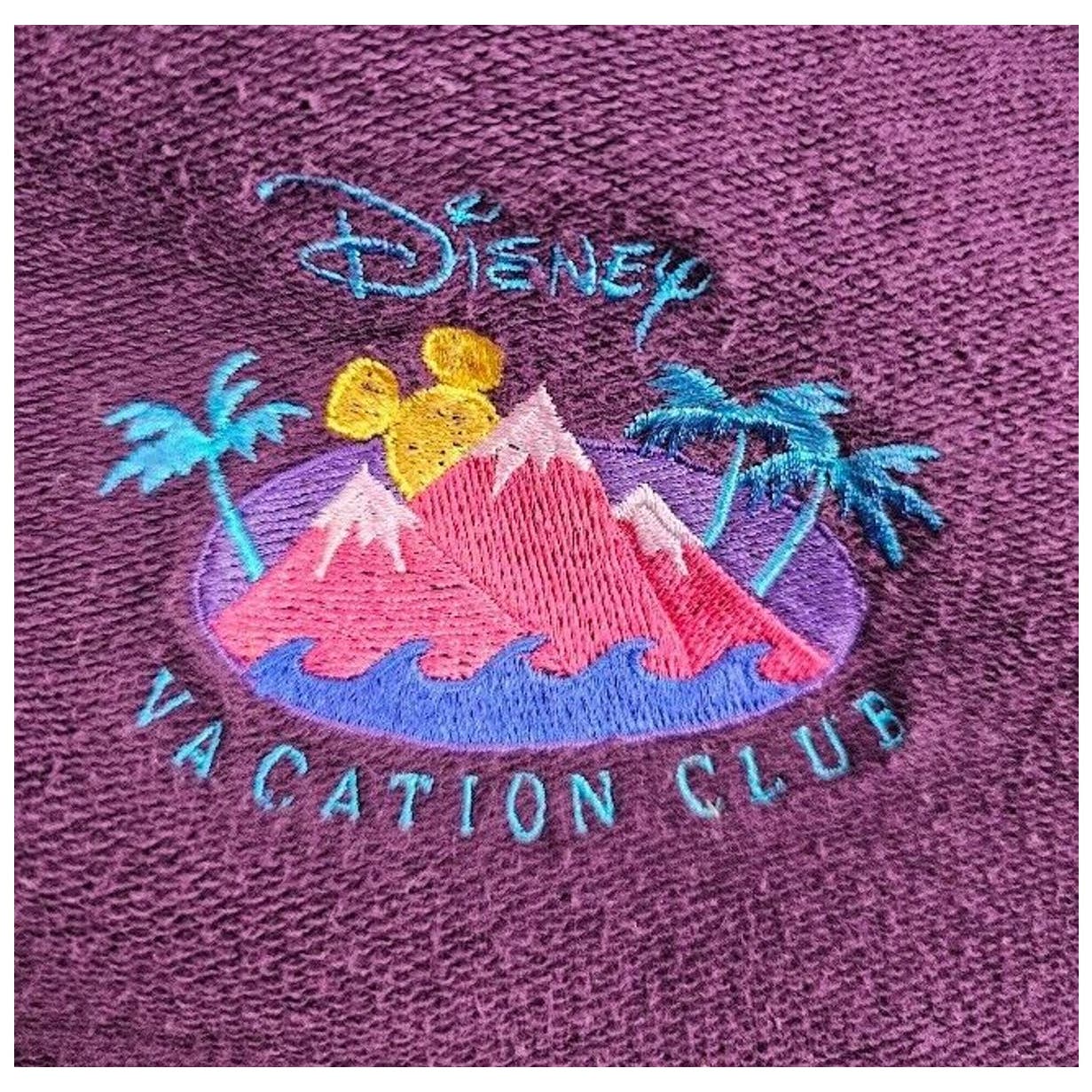 Disney Originals Sz L/XL PURPLE Polo Pullover Vacation Club Theme Park VTG