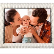 8 WiFi Digital Photo Frame Textured Metal Silver - Polaroid
