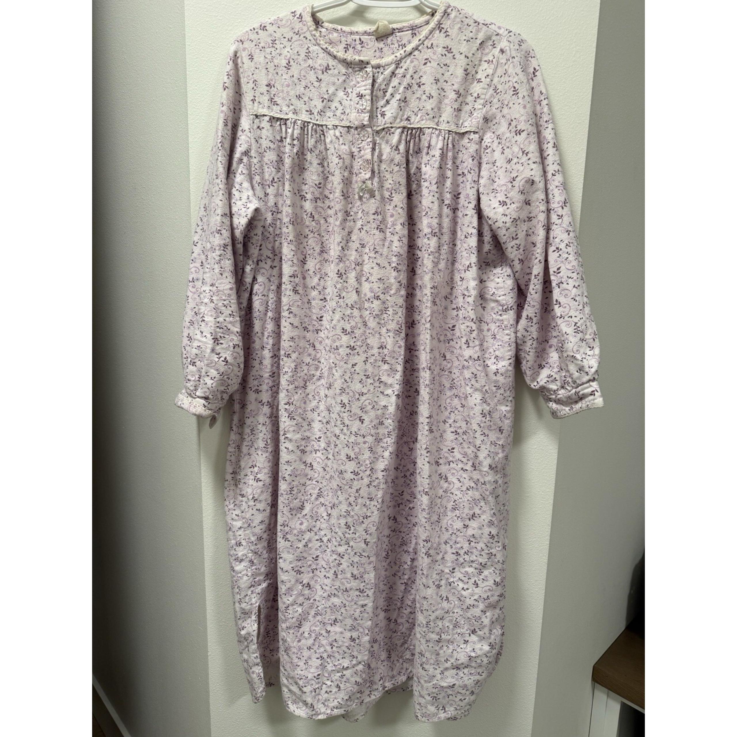 High Sierra Vintage Nightie Long Size Small Flannel Floral