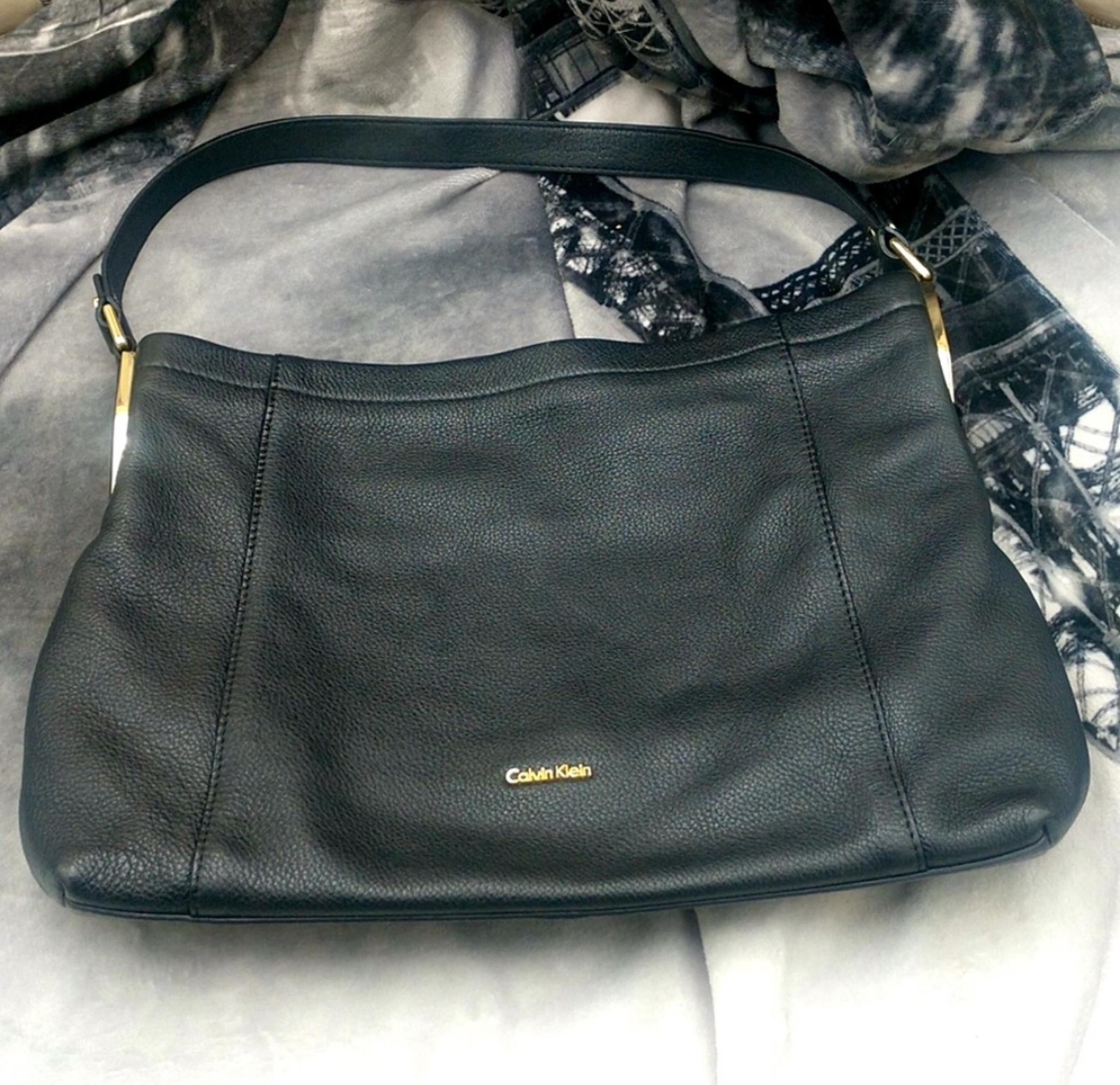 Calvin Klein Black Leather Shoulder Bag EUC