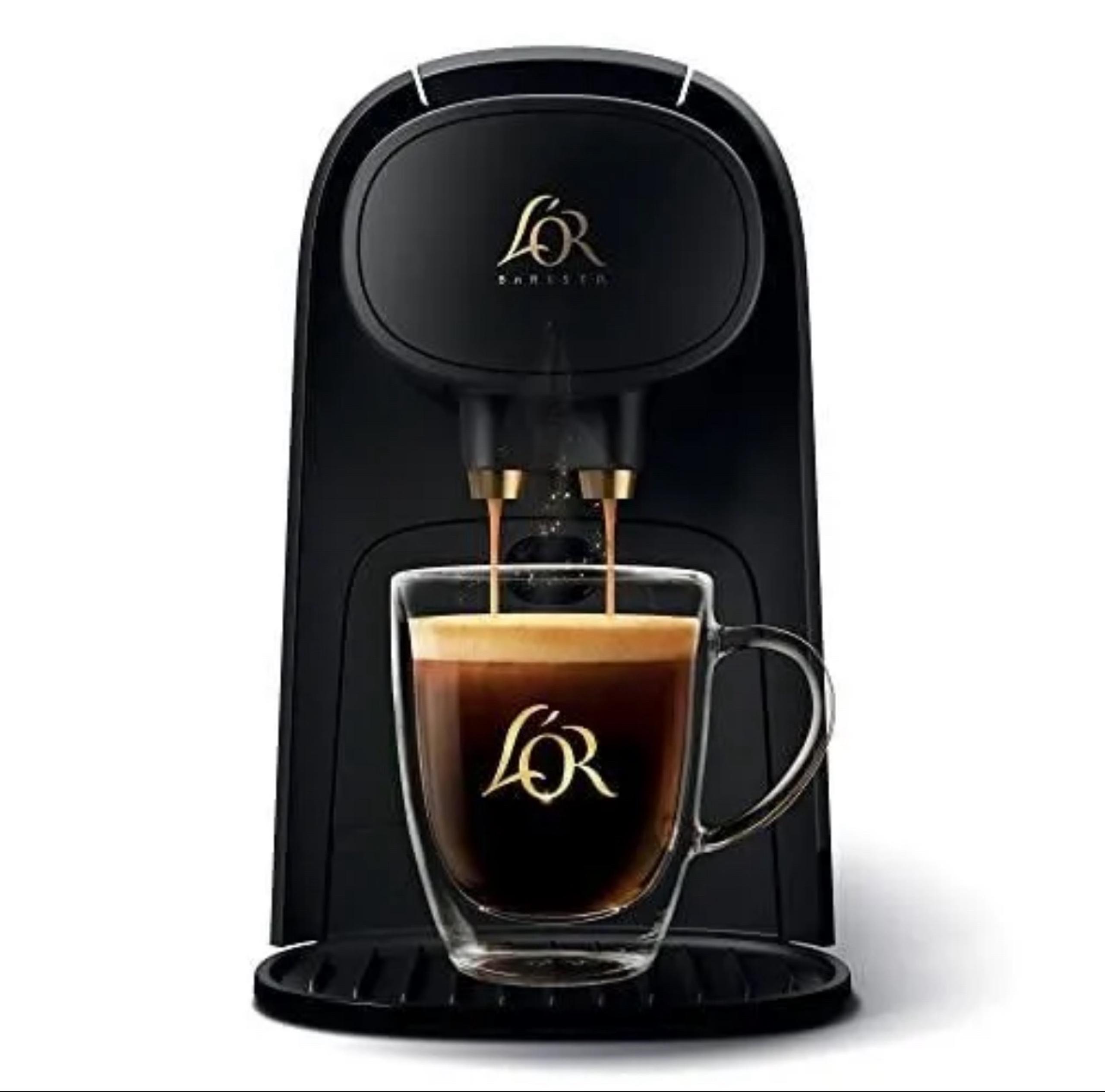 L or Barista 15-Bar  2-Cup Black Espresso Machine