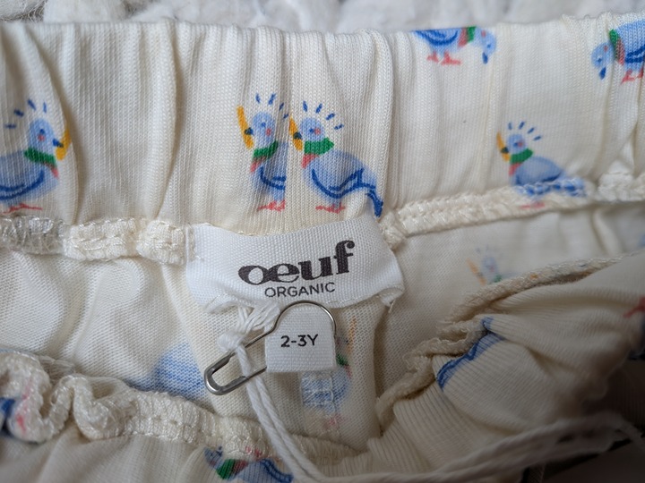 NEW - Oeuf Organic Pigeon Shorts 2-3Y