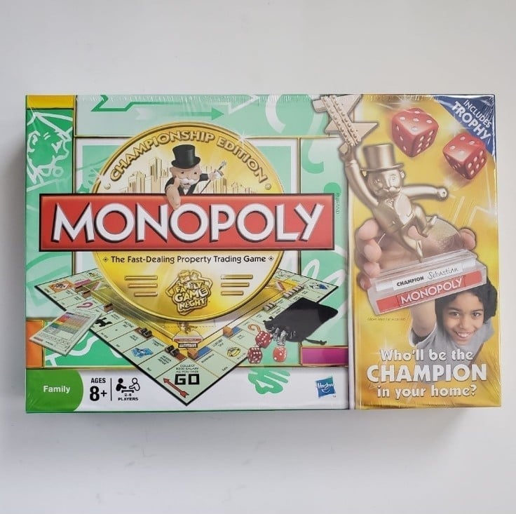 Monopoly Board Game Championship Edition w/ Trophy