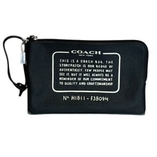 RARE Coach Story Patch Large Black and White Leather Wristlet Clutch Purse, NWT