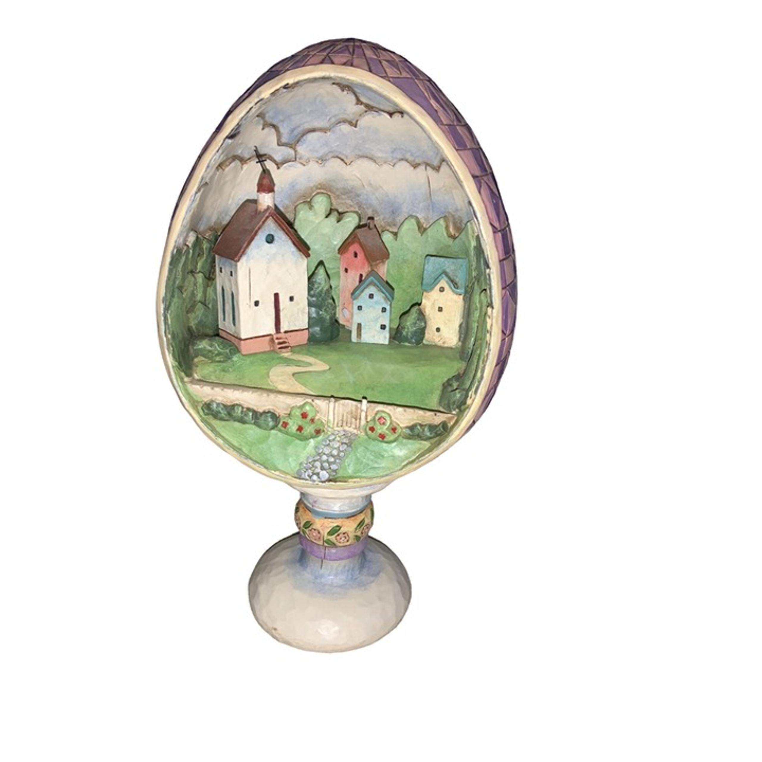 Jim Shore Heartwood Creek   Small Town Big Blessing    Egg Figurine 4007545