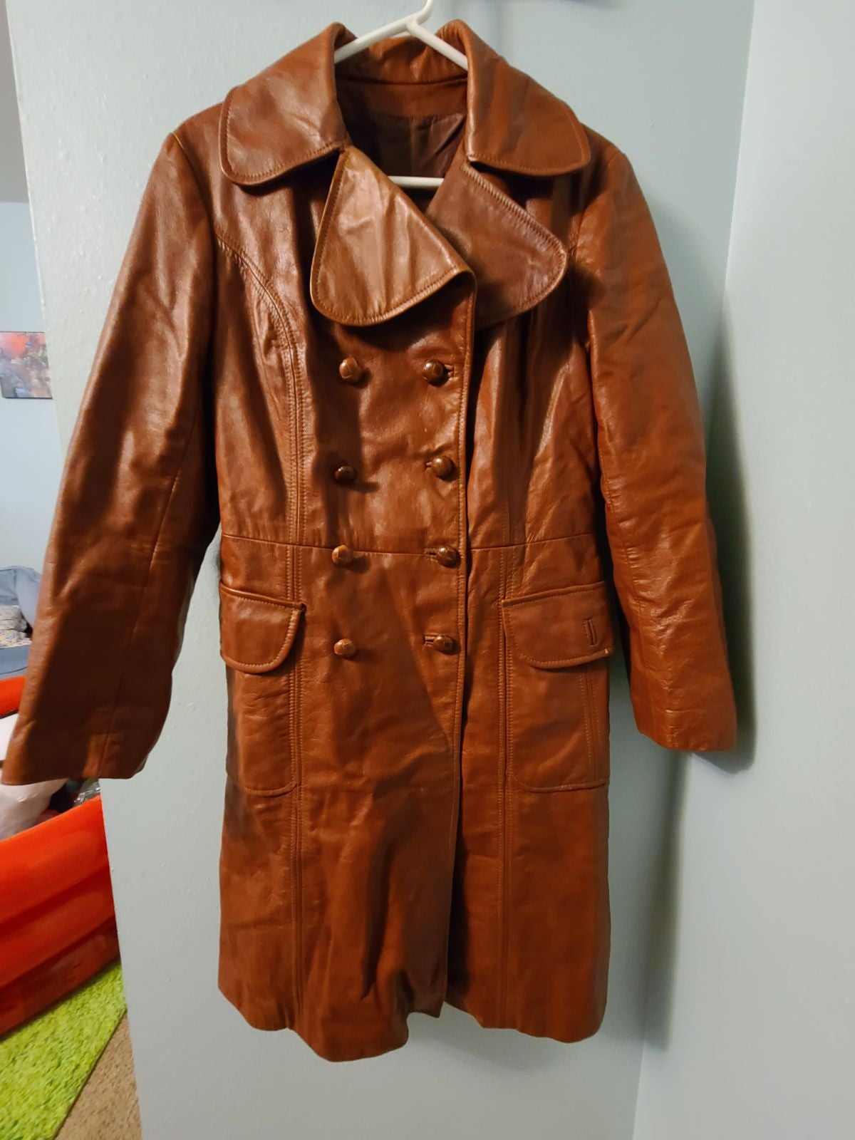Women's leather Trench Coat
