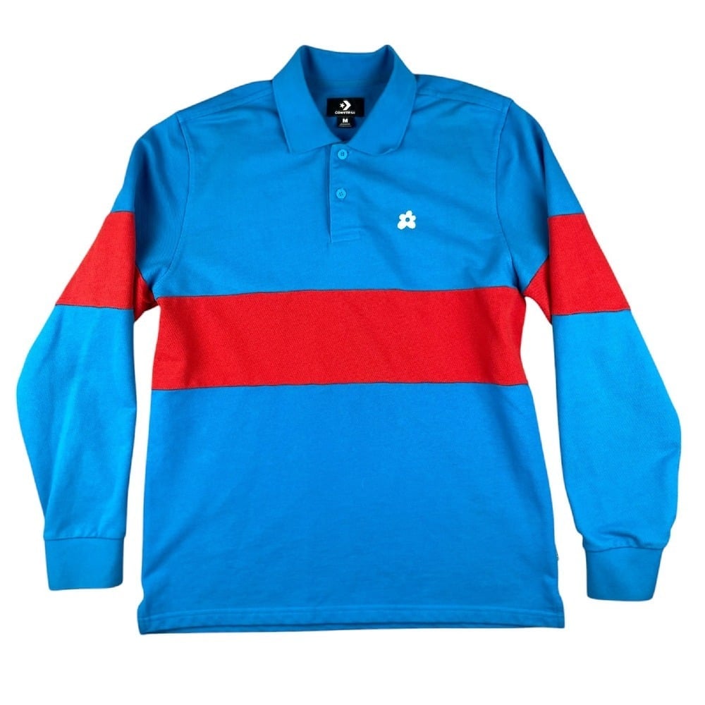 Converse x Golf Le Fleur Long Sleeve Polo Shirt Top Men Size Medium 10008830 482