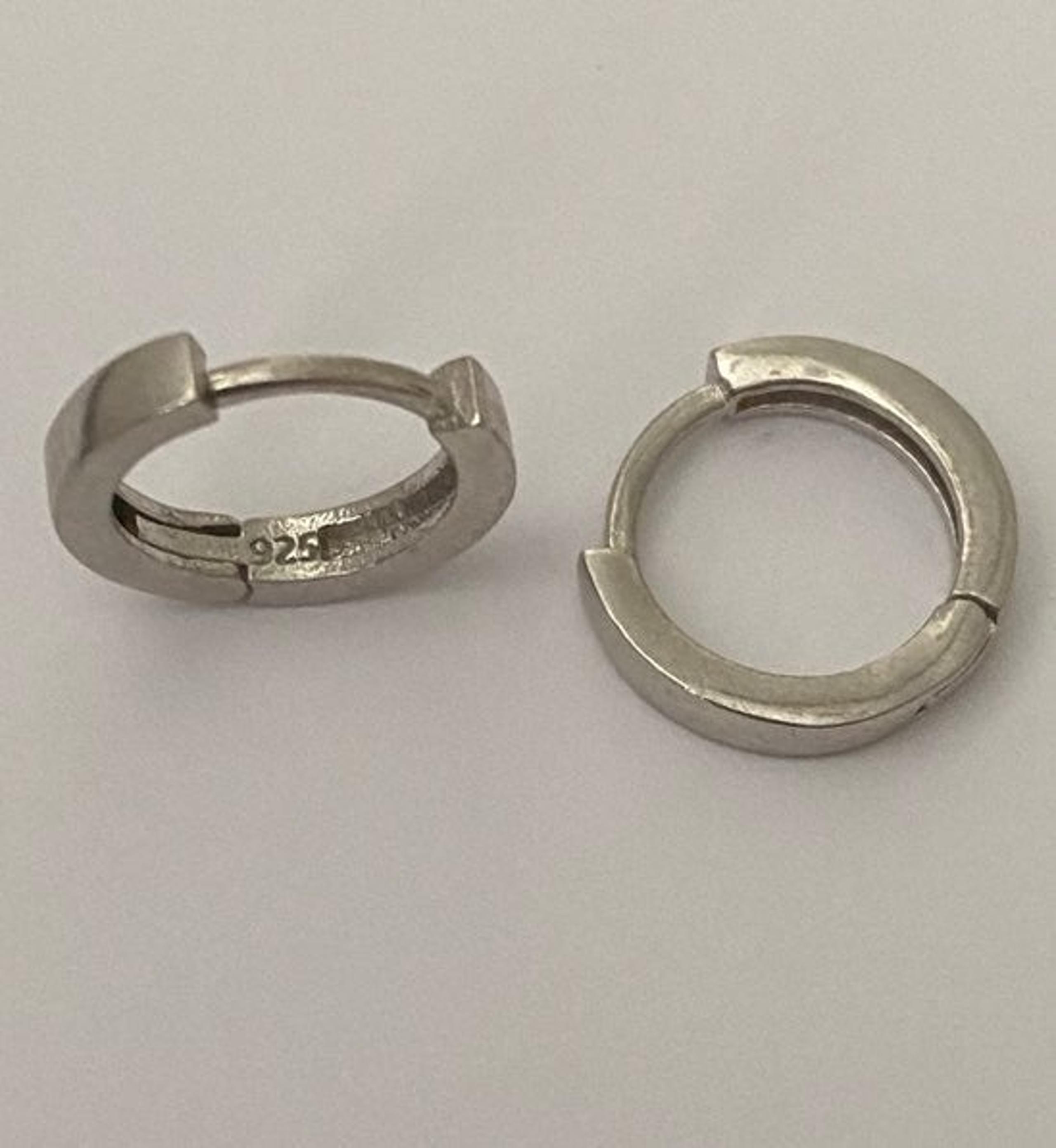 925 Silver half inch earrings round hoop hoops