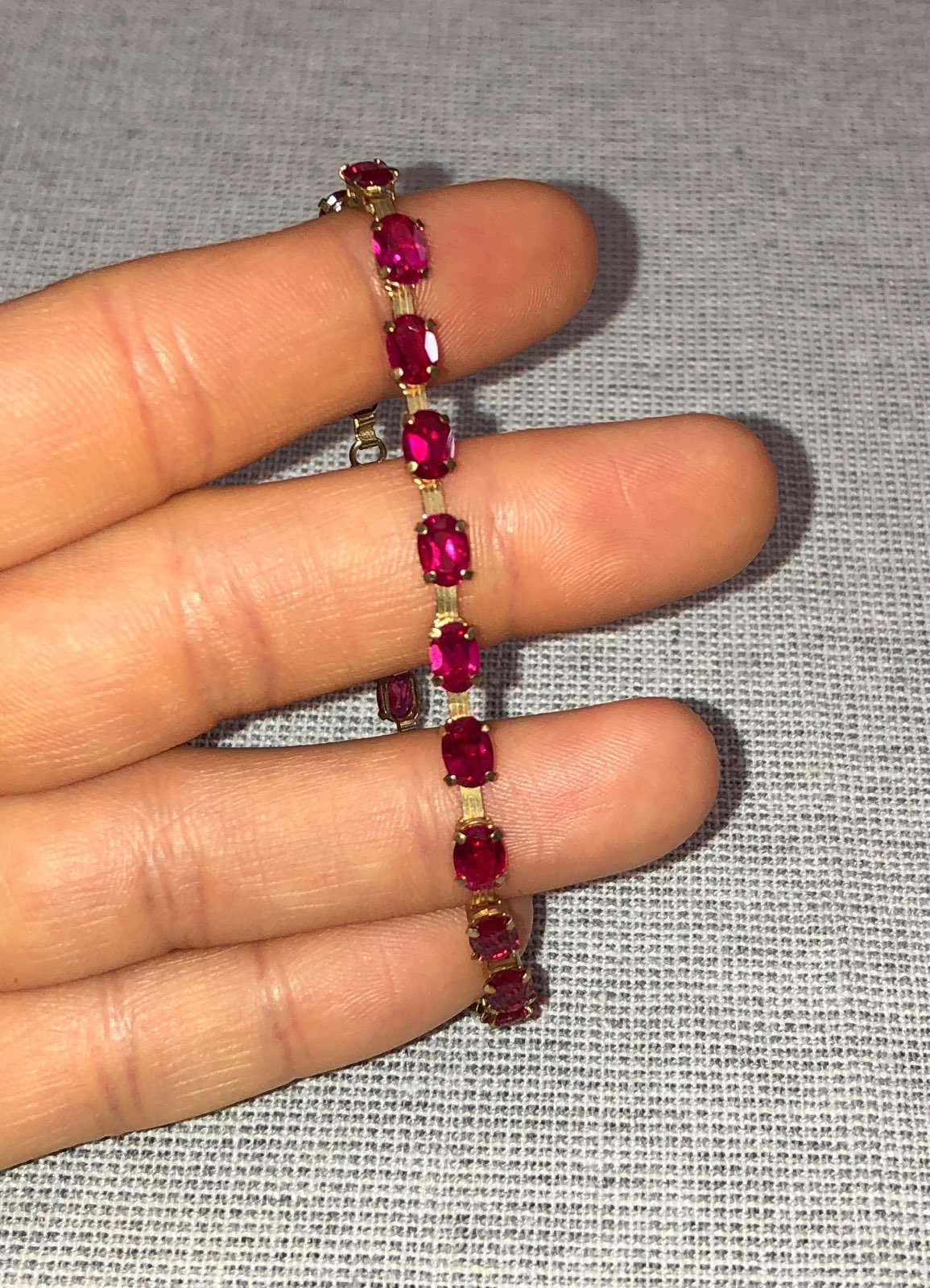Antique Ruby and 10K Yellow Gold Bracelet