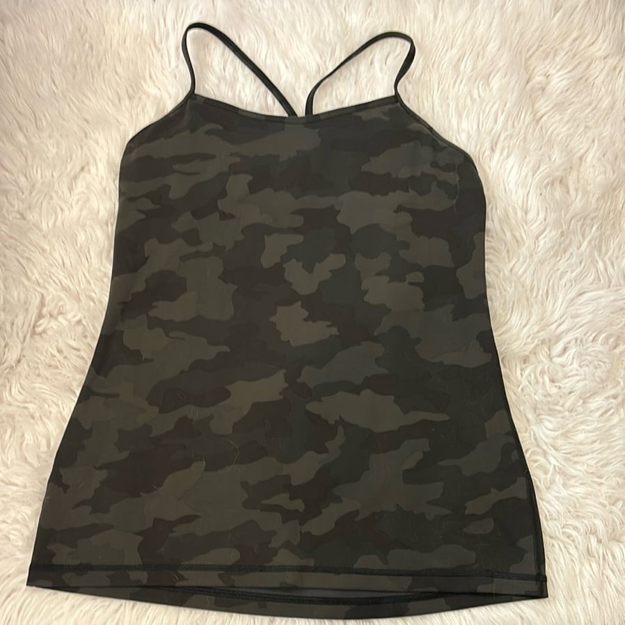 Lululemon Power Y Tank *Everlux, Heritage 365 Camo Dark Olive Multi, Size 12