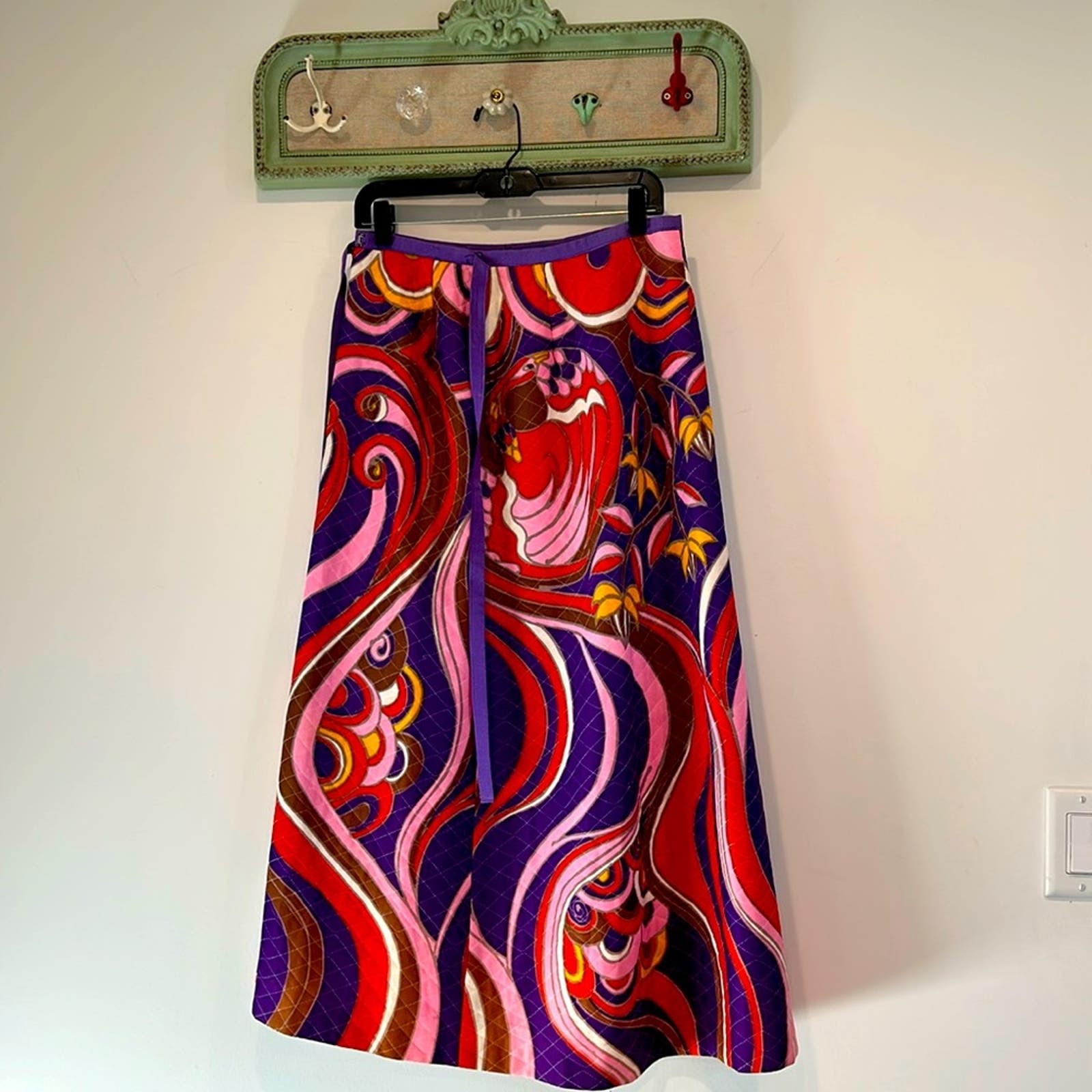 Vintage Peck & peck 1960s psychedelic print wrap maxi skirt women’s medium