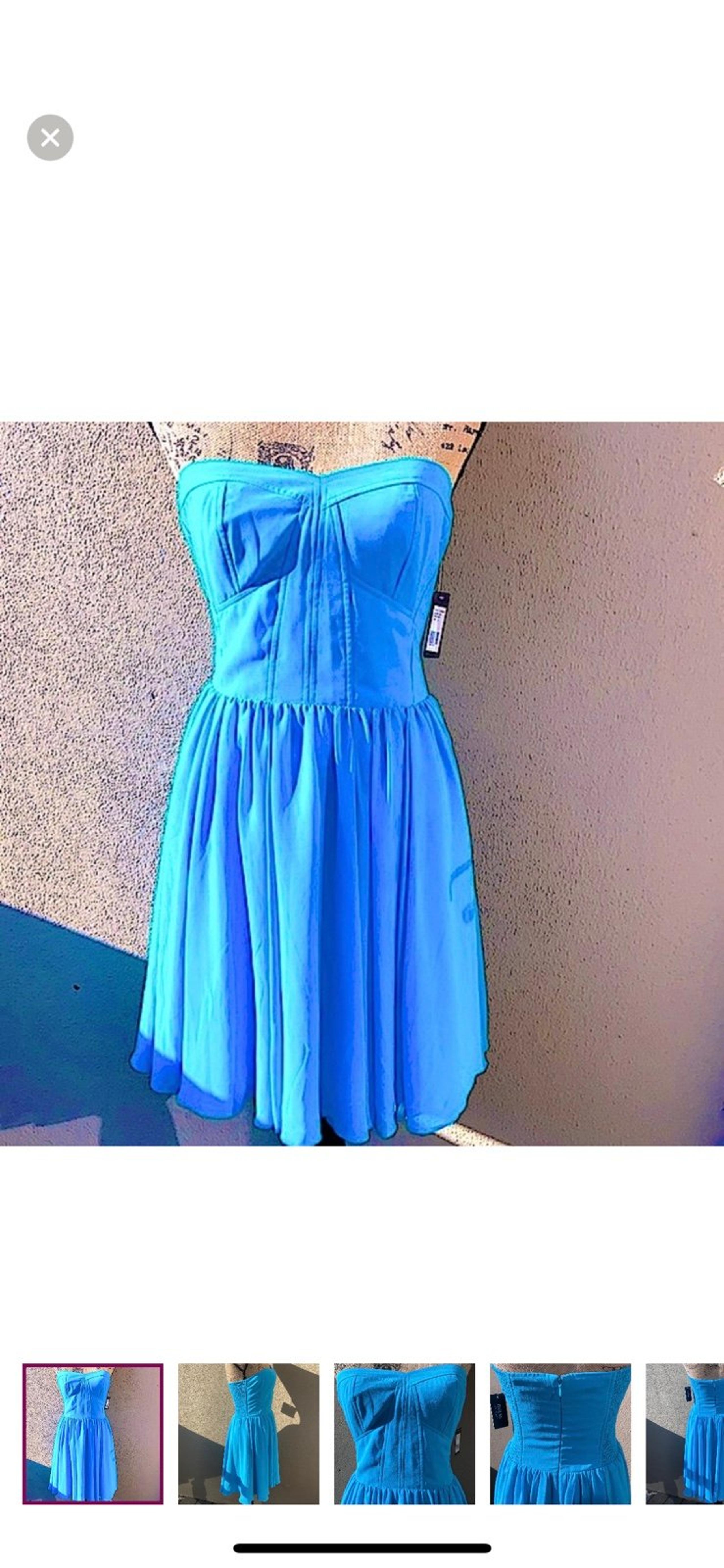 NWT! Guess Turquoise Corset Strapless Dress 6