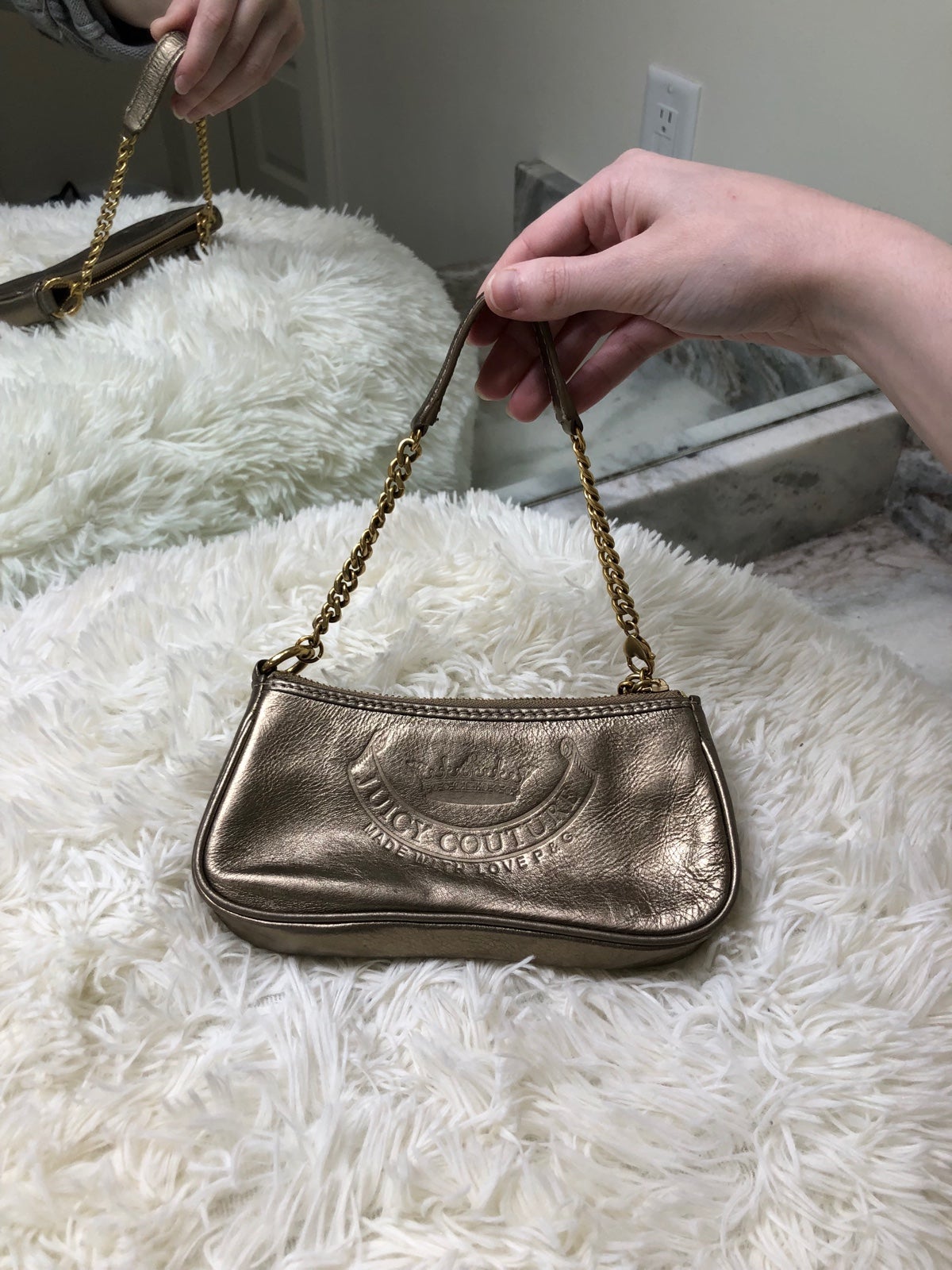 Juicy Couture Vintage Mini Bag Gold Purse y2k Metallic