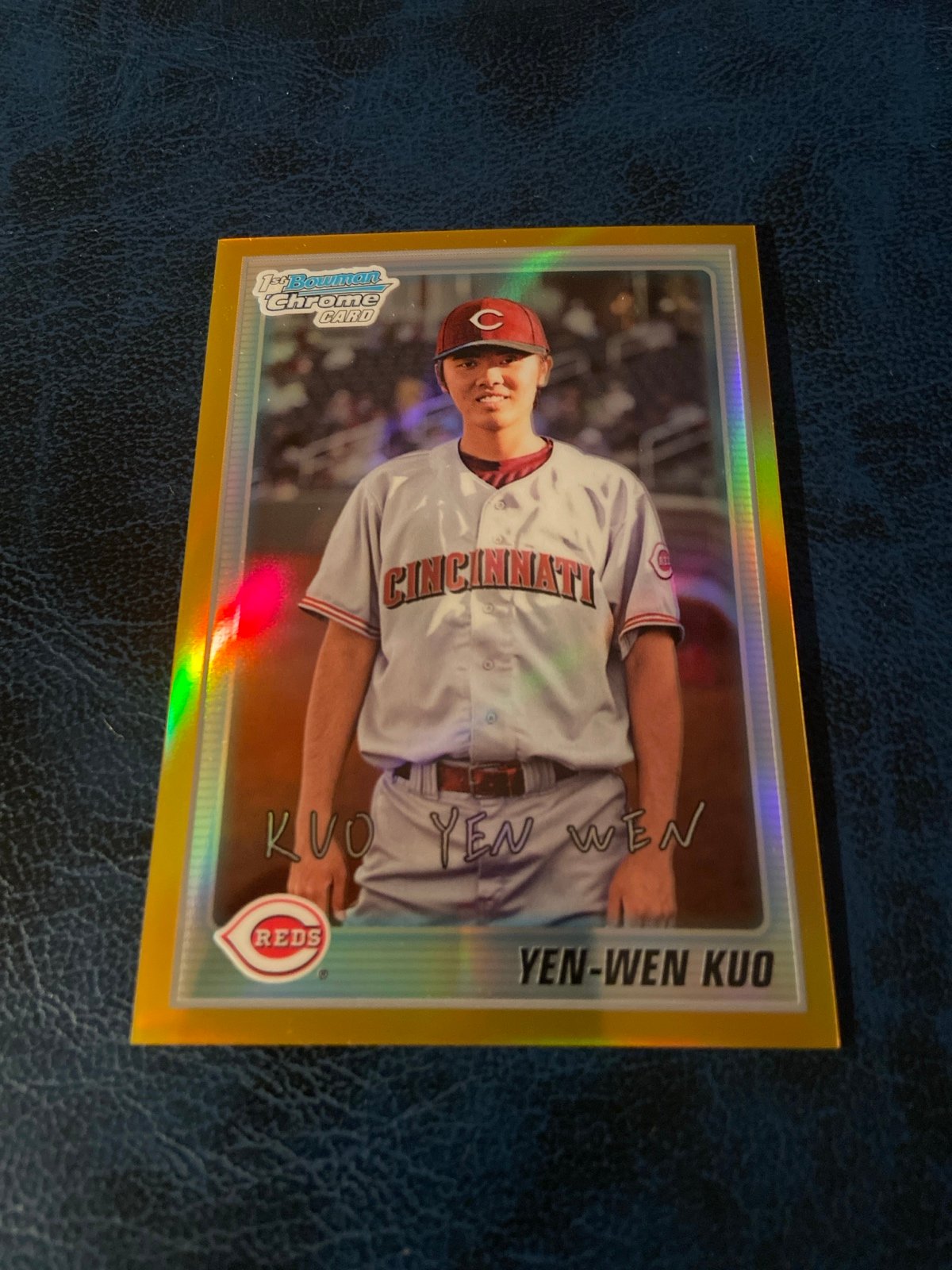 YEN WEN KUO 2010 Bowman Chrome GOLD REFRACTOR #BCP80 ROOKIE /50 CINCINNATI REDS
