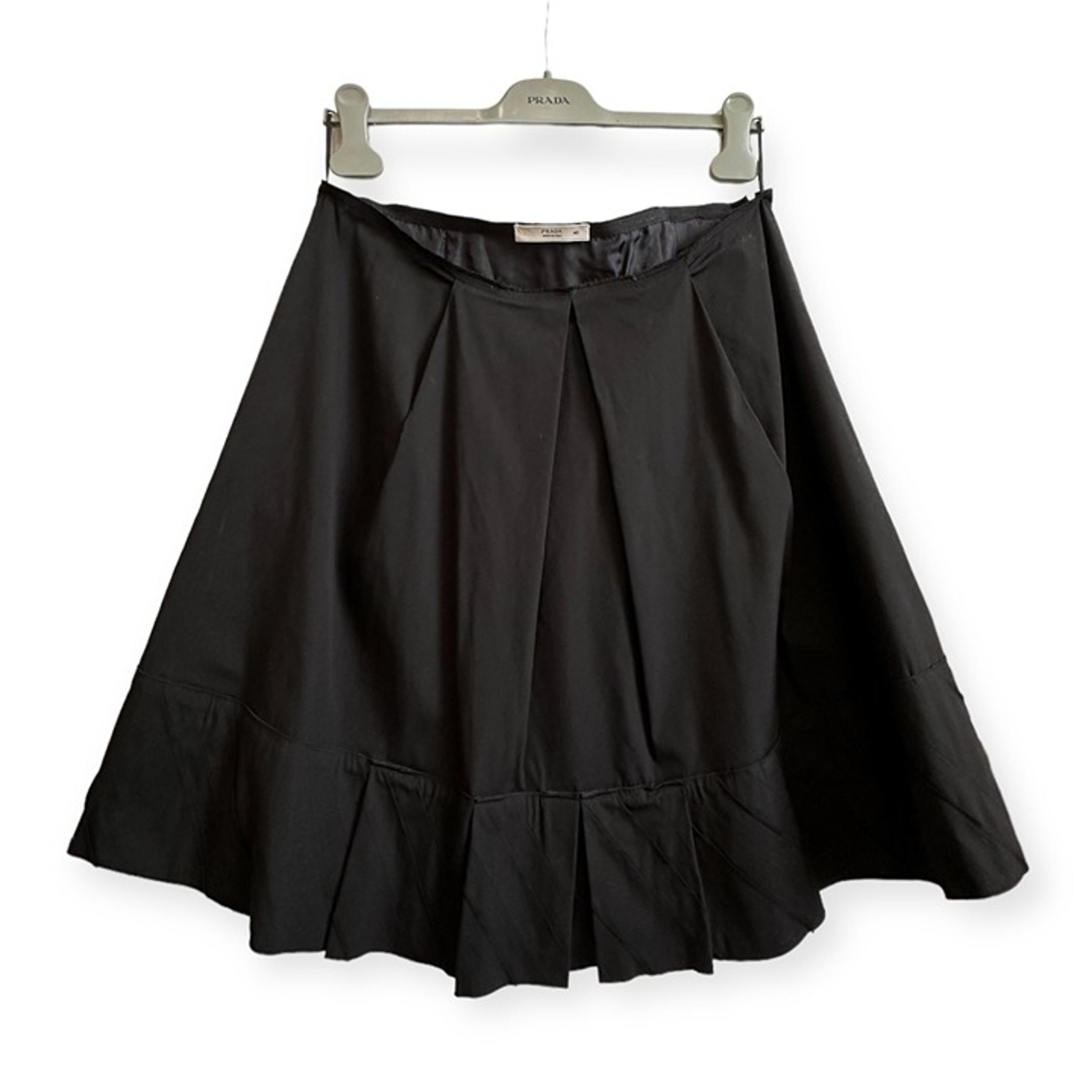 Prada A line Black Cotton Skirt, Size 46 Italy/L, Never worn