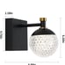 Black LED Wall Sconces Modern Crystal Wall Light,Modern Globe Wall Light-2 PACK