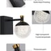 Black LED Wall Sconces Modern Crystal Wall Light,Modern Globe Wall Light-2 PACK