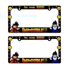 New Universal 2PCS Anime Dragon Ball Z ABS Plastic Black License Plate Frame