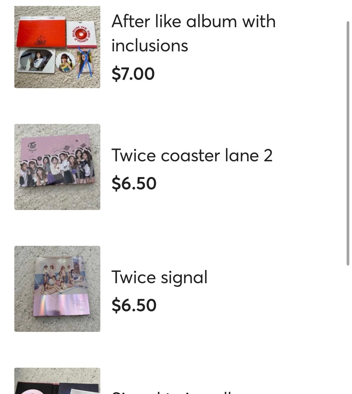 Custom listing