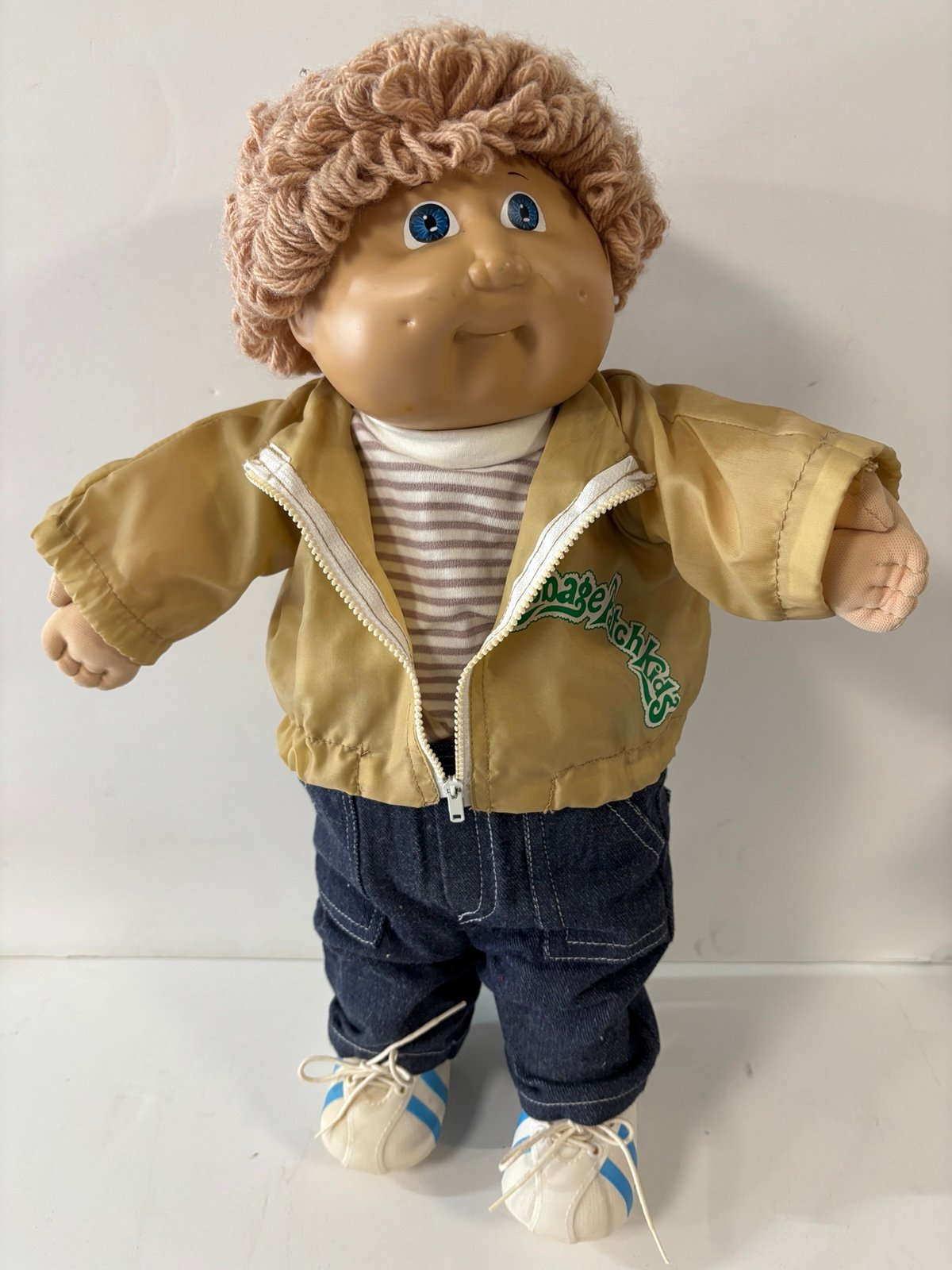 1985 Cabbage Patch Kid Cute Dimples HM2 Doll In Original Jeans Shirt & Jacket