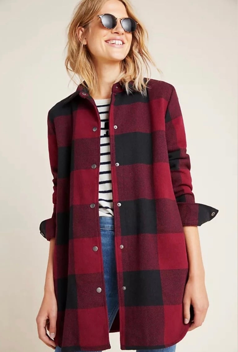 BB Dakota Eldridge Buffalo Plaid Shacket in Red