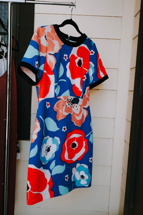 Kate Spade Blue Floral Print Dress