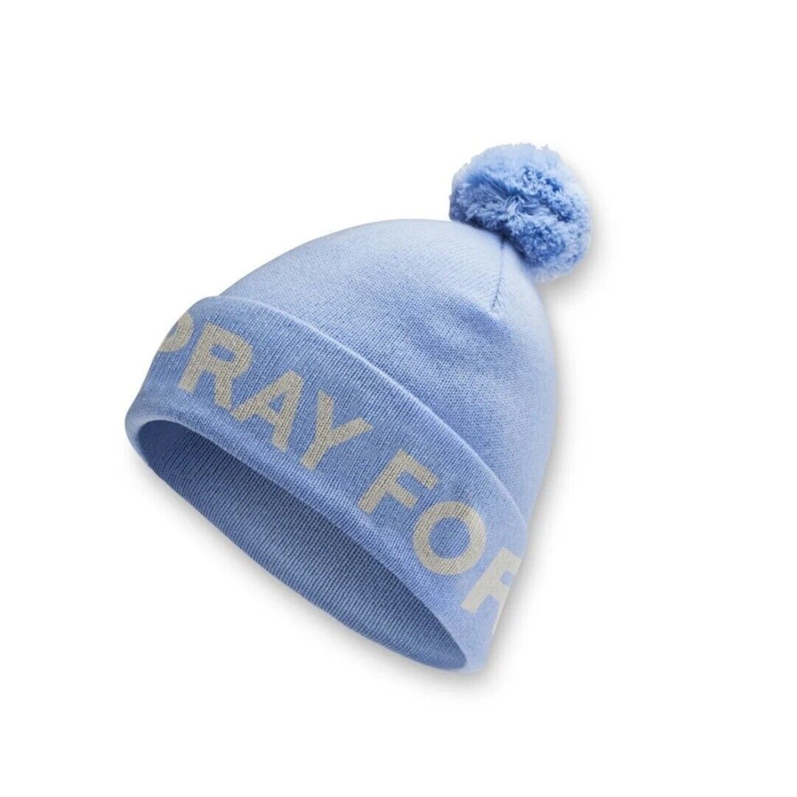 New G/FORE Golf Wool Cashmere Baby Blue Beanie 120 Pray For Birdies