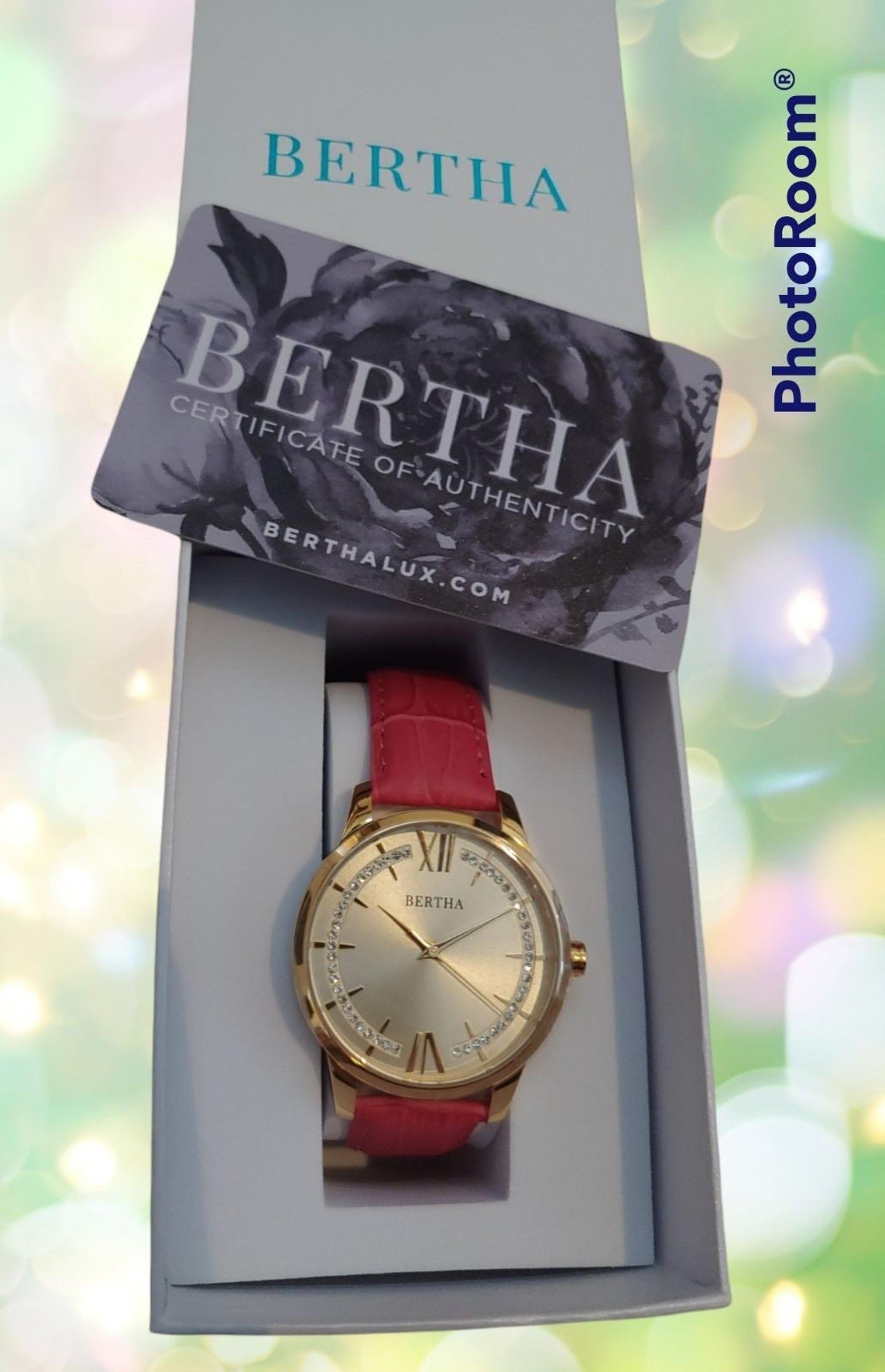 Bertha leather certified watch women