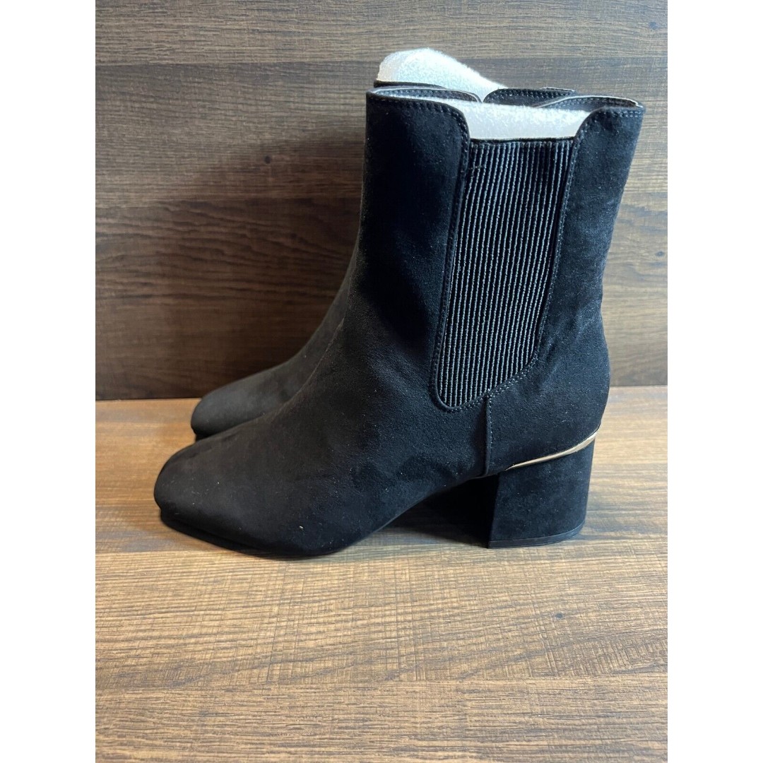 NWB Alfani Women's Rockee Square-Toe Booties store 8.5M Block Heel Black Micro
