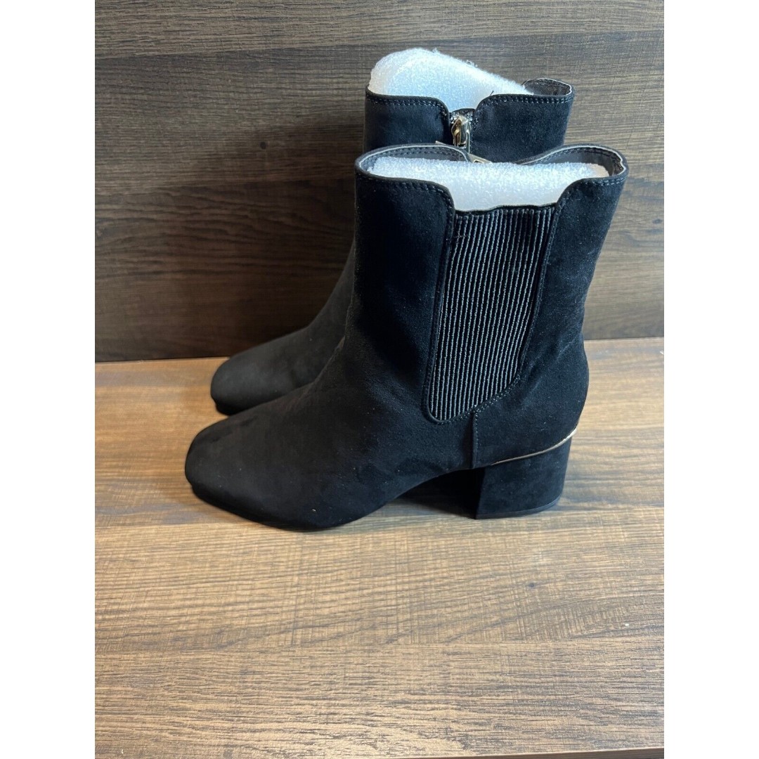 NWB Alfani Women's Rockee Square-Toe Booties store 8.5M Block Heel Black Micro