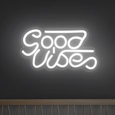 Good Vibes Neon Sign White