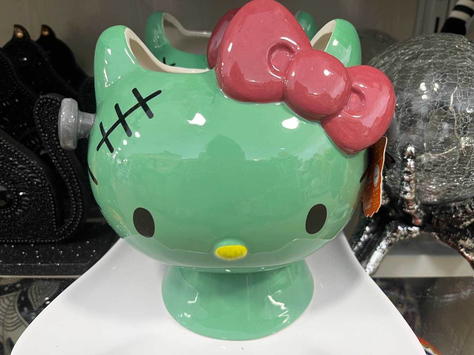Hello Kitty Halloween Frankenstein Figural Ceramic Candy Bowl