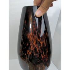 Beautiful Hand Blown Art Glass Vase, Leopard Print Vase 10 Tall