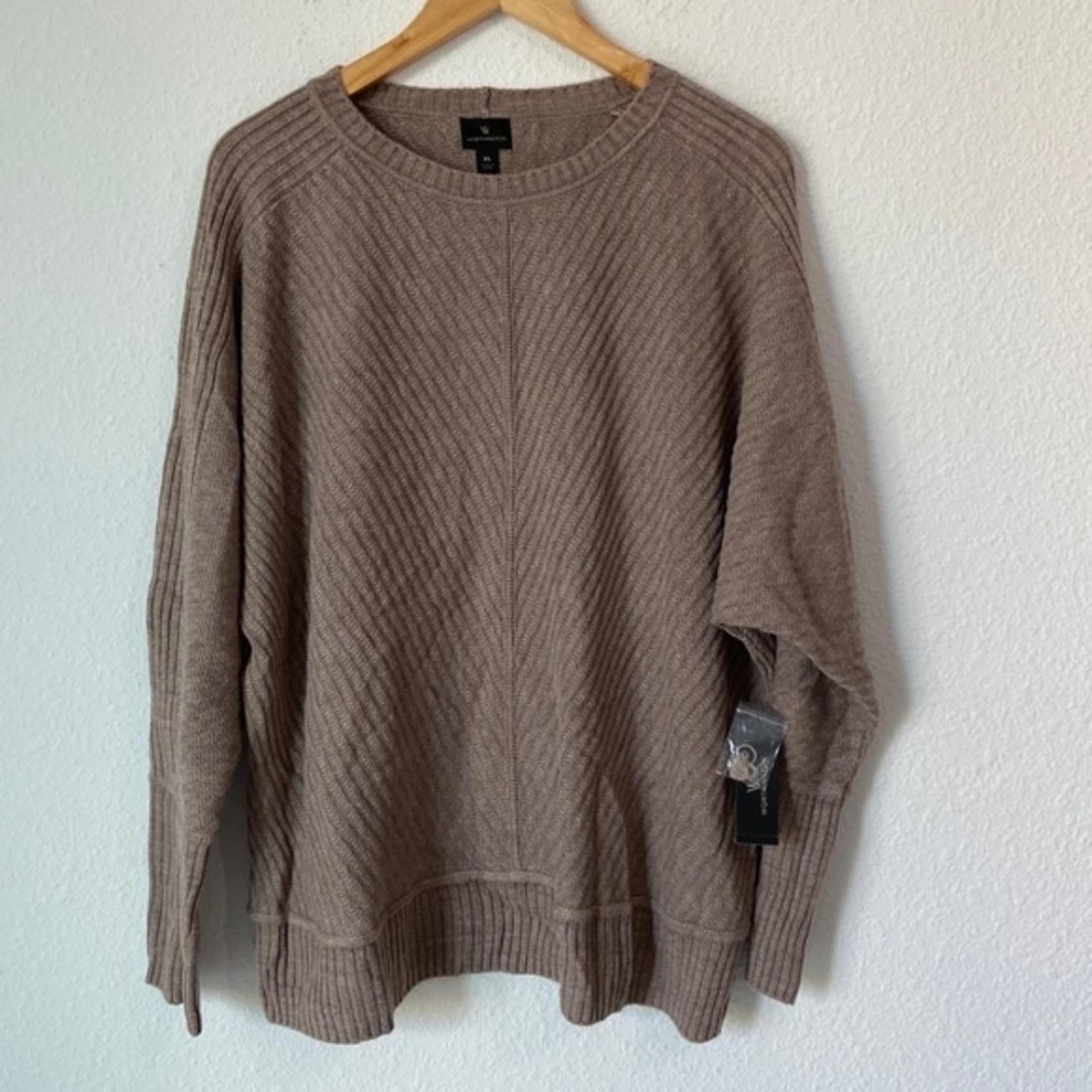 NWT Worthington Women’s Tan Long Sleeve Crew Neck Pullover Sweater Size XL