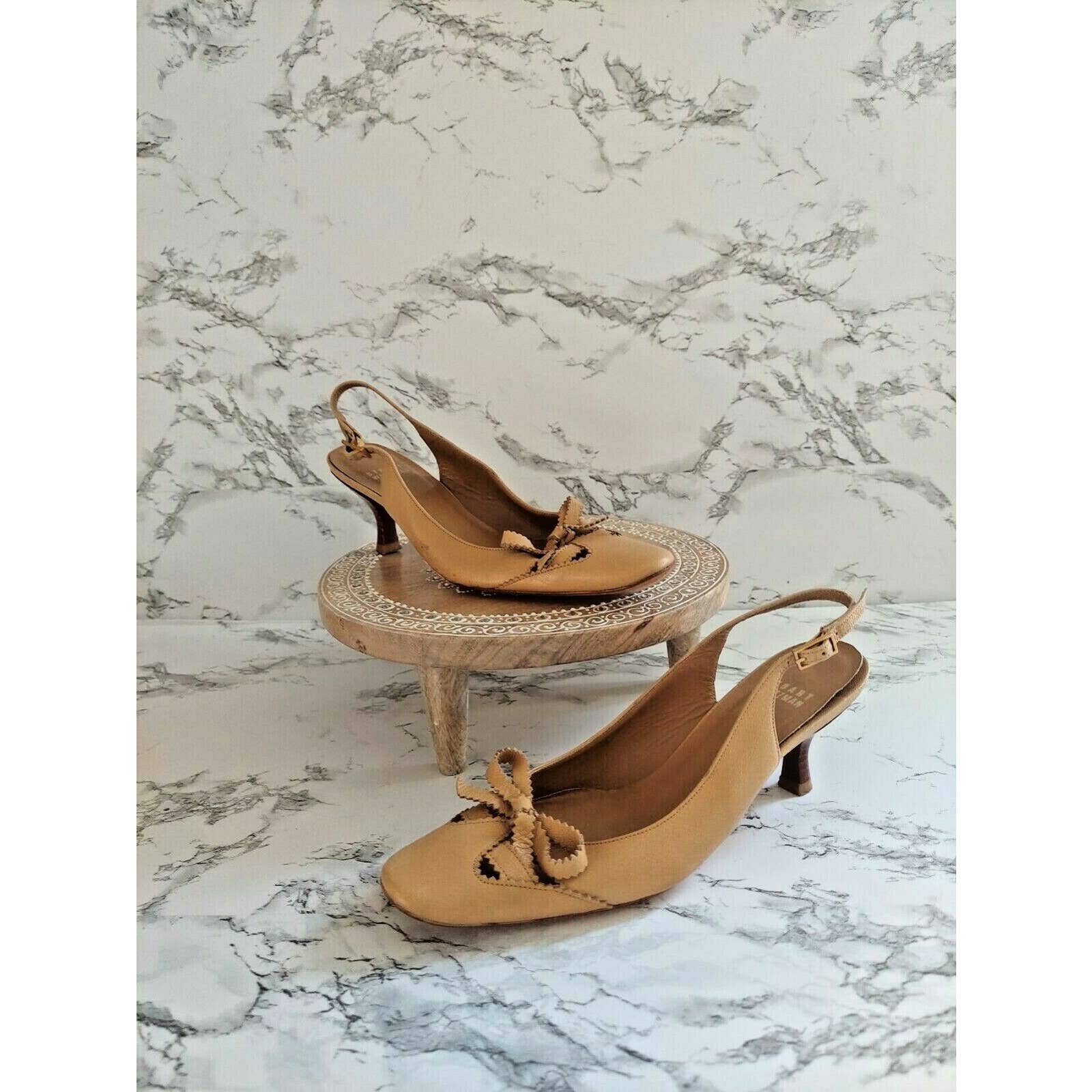 be in great demand Slingback Tan Comfort Toe Round Womens Weitzman Stuart Kitten M 6 Size Heels Women be in great demand Slingback Tan Comfort Toe Round Womens Weitzman Stuart Kitten M 6 Size Heels Women