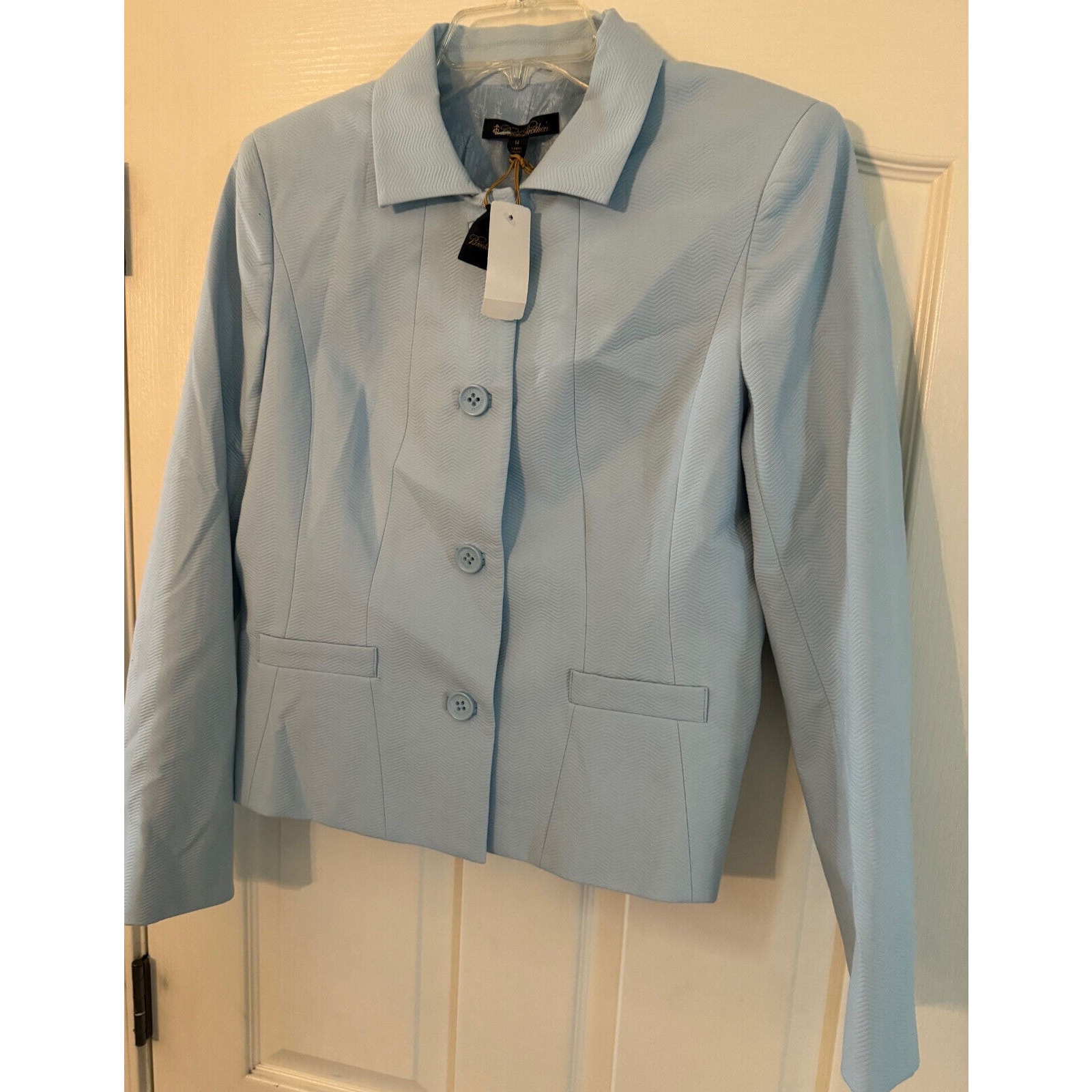 NWTGS BROOKS BROTHERS PALE BLUE TEXTURE BLAZER SZ 14 RT 298