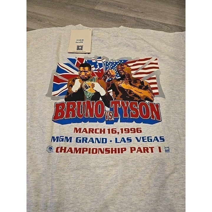 DEADSTOCK Mike TYSON BRUNO BOXING T-SHIRT MARCH 16 1996 Tag MGM DON King XL RARE