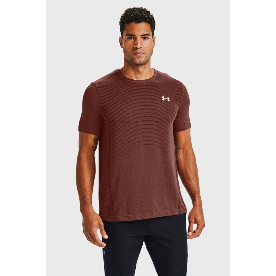 Under Armour Men’s Seamless Tee Wave SS Fitted Shirt China Red Size XL NWT