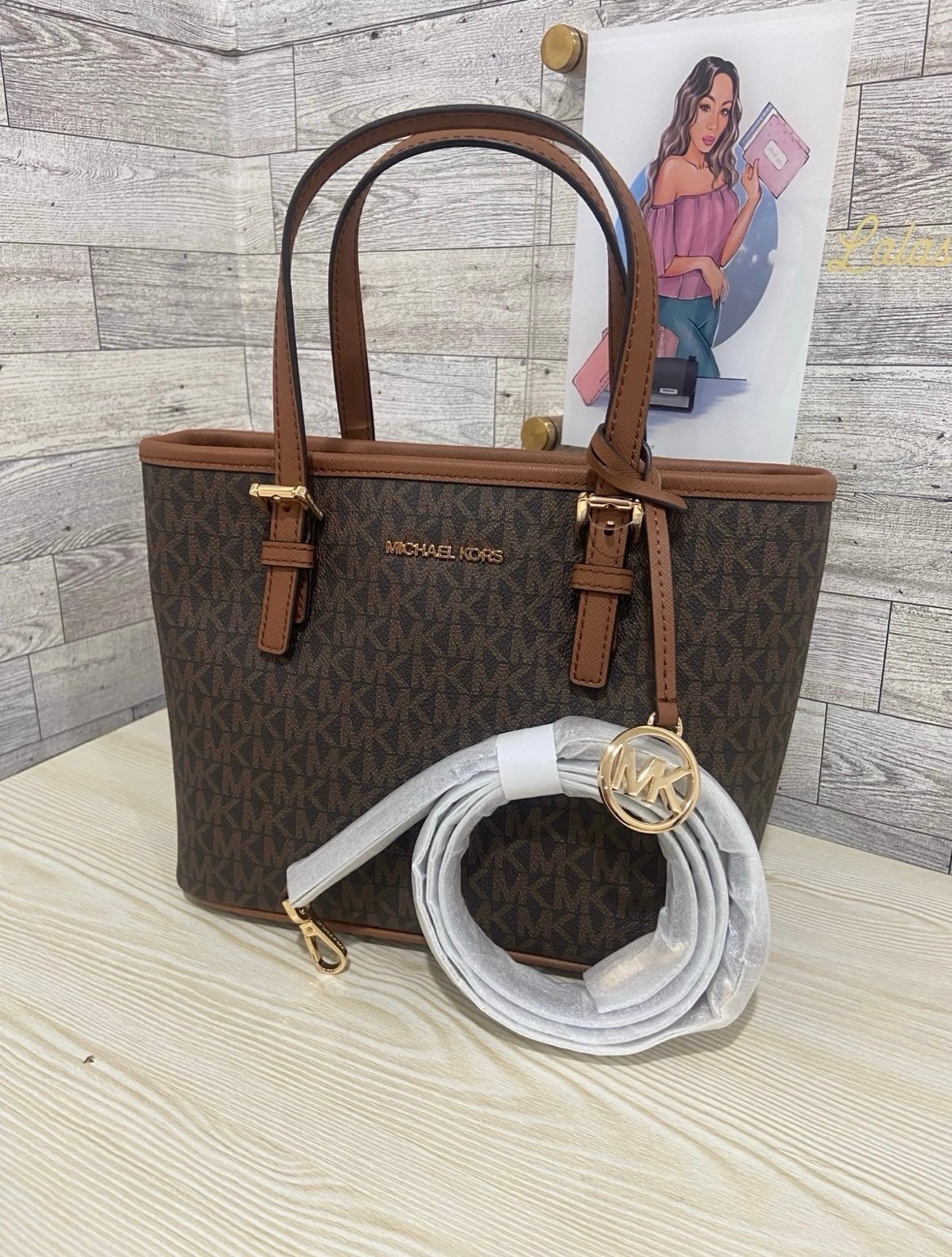 Michael Kors Small Brown Carryall Tote